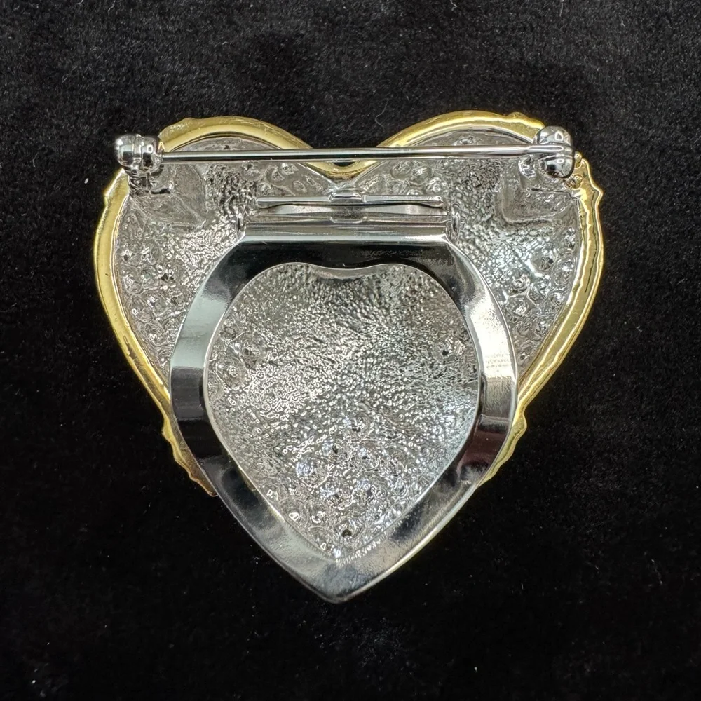 Vintage Heart Brooch Scarf Clip - Picture 2 of 3